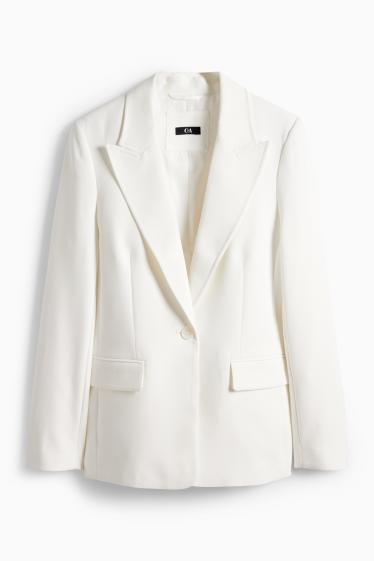 Dámské - Business blejzr - se zúženým pasem - krémově bílá