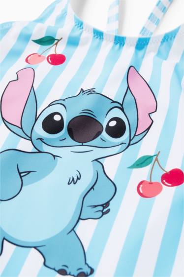 Enfants filles - Lilo et Stitch - maillot de bain - LYCRA® XTRA LIFE™ - à rayures - blanc / bleu