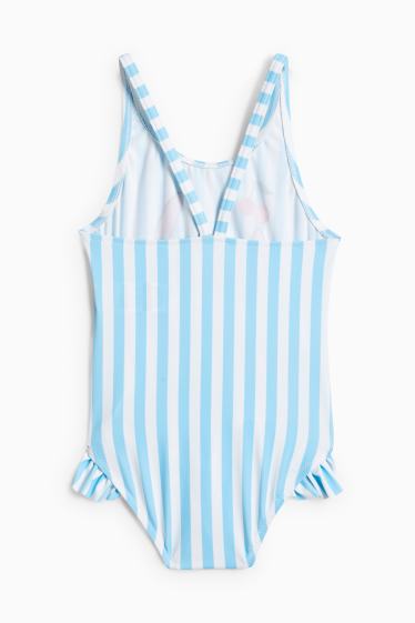 Enfants filles - Lilo et Stitch - maillot de bain - LYCRA® XTRA LIFE™ - à rayures - blanc / bleu