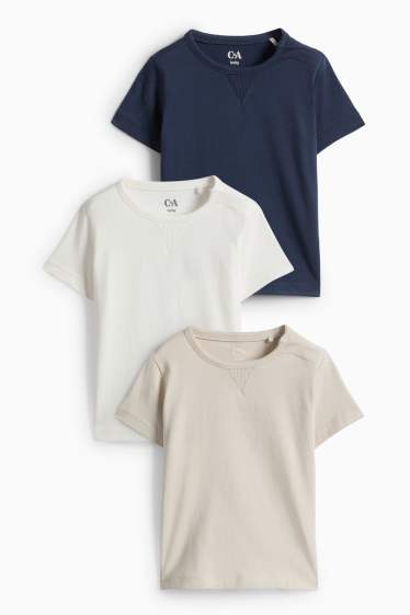 Nadó nen - Paquet de 3 - samarreta de màniga curta per a nadó - blau/beix