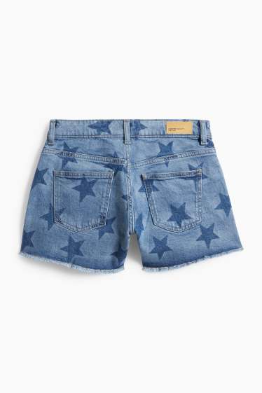 Děti - dívky - Hvězdy - džínové šortky - modrá