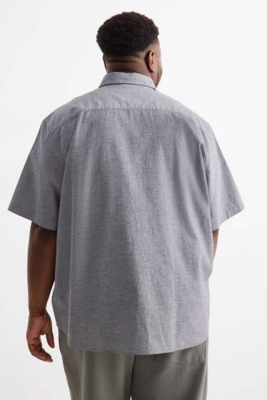 Heren - Overhemd - regular fit - button down - grijs