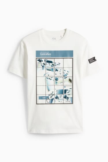 Kinder Jungen - Gaming-Controller - Kurzarmshirt - weiss