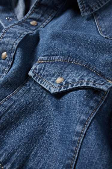 Home - Camisa texana - regular fit - Kent - blau fosc