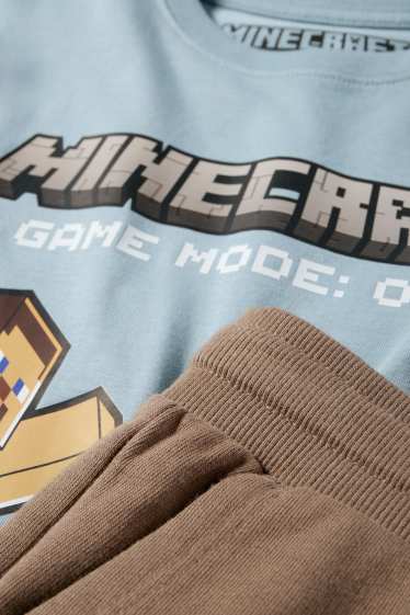 Enfants garçons - Minecraft - ensemble - T-shirt et short en molleton - 2 pièces - bleu