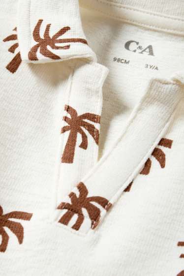 Bambini - Palme - polo - marrone / bianco crema