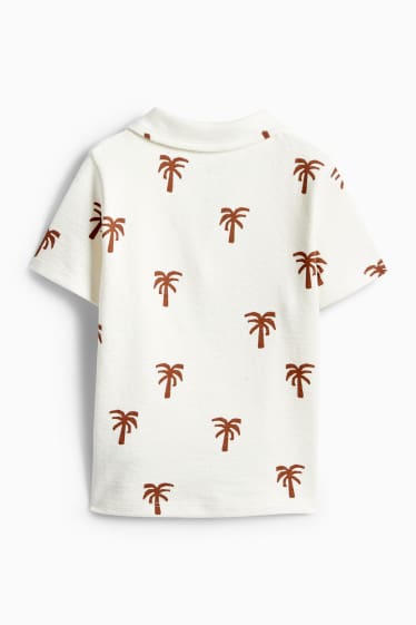 Bambini - Palme - polo - marrone / bianco crema