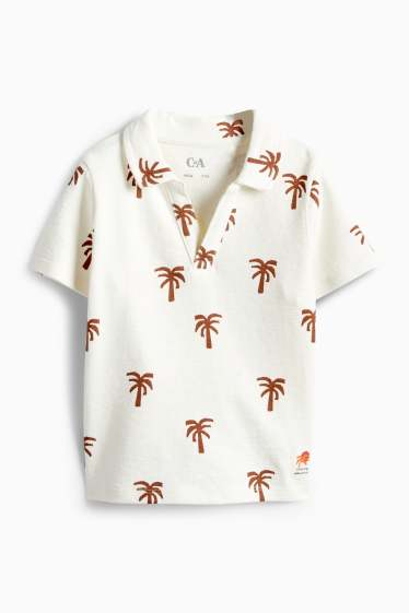 Bambini - Palme - polo - marrone / bianco crema