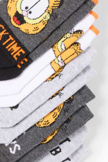 Kinder Jungen - Multipack 5er - Garfield - Sneakersocken mit Motiv - orange / grau