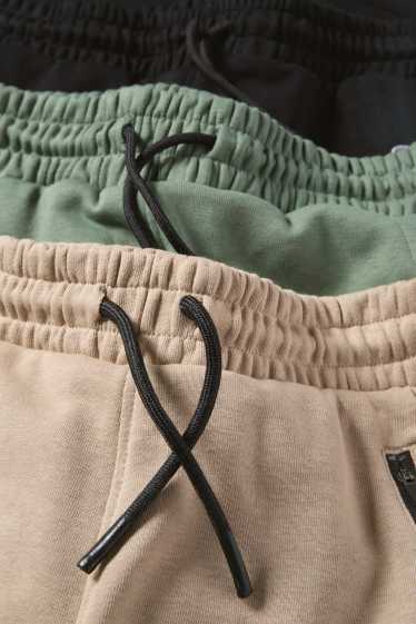 Enfants garçons - Lot de 3 - shorts en molleton - vert / beige