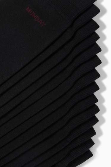 Hommes - Lot de 7 paires - chaussettes à motif - jours de la semaine - noir