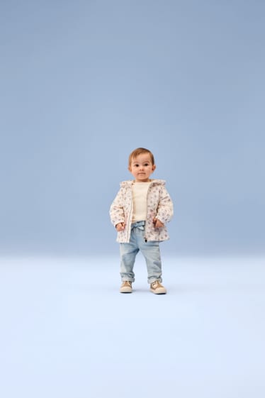 Bébés filles - Petites fleurs - jean bébé - jean bleu clair