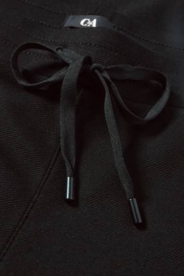 Damen - Stoffhose - Mid Waist - Tapered Fit - schwarz