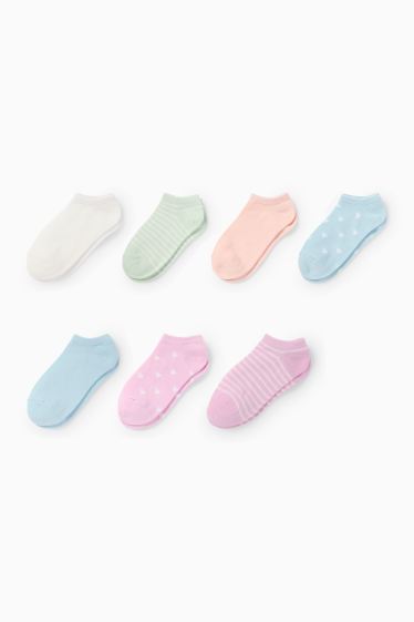 Děti - dívky - Multipack 7 ks - ponožky do tenisek - barevná