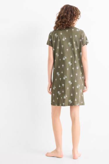 Damen - Nachthemd - gemustert - khaki