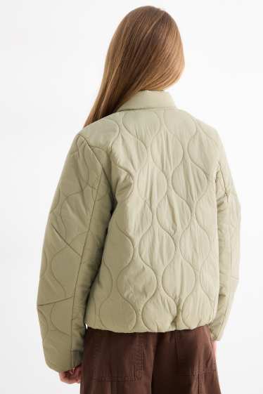 Copii - Fete - Jachetă matlasată - rezistentă la apă - verde deschis