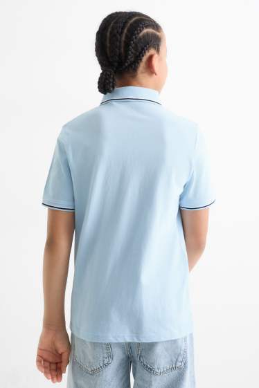 Enfants garçons - Polo - finition texturée - bleu clair