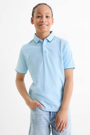 Enfants garçons - Polo - finition texturée - bleu clair