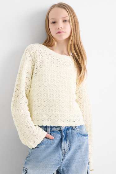 Children Girls - Jumper - cremewhite