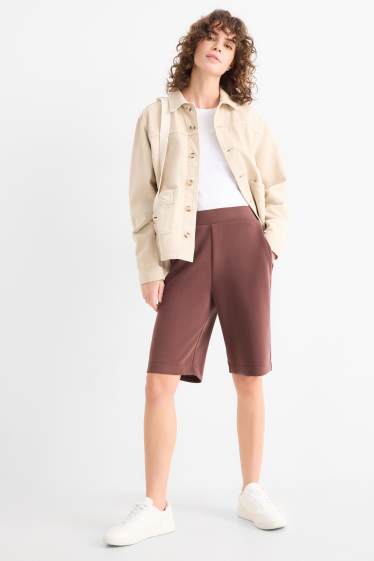 Dona - Bermudes de teixit de dessuadora - marró