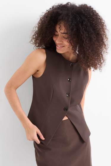 Damen - Weste - Slim Fit - dunkelbraun
