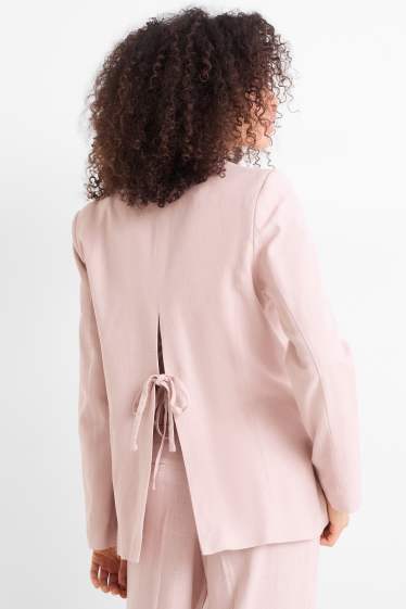 Damen - Blazer mit Leinen-Anteil - Relaxed Fit - rosa