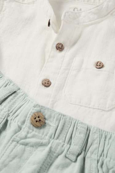 Baby Buben - Baby-Outfit - 2 teilig - weiß / blau