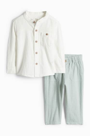 Baby Buben - Baby-Outfit - 2 teilig - weiß / blau