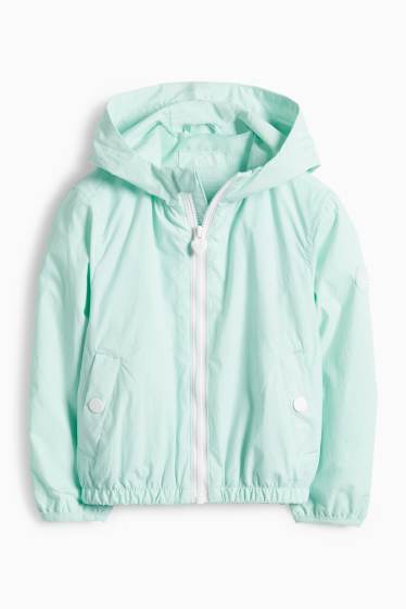 Kinder Mädchen - Jacke mit Kapuze - wasserabweisend - mintgrün
