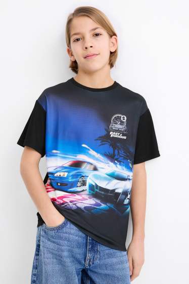 Kinder Jungen - Fast & Furious - Kurzarmshirt - schwarz