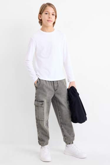 Children Boys - Cargo jeans - light gray