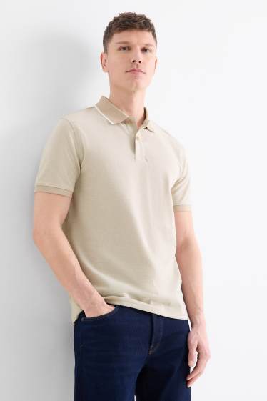 Heren - Poloshirt - regular fit - crème wit