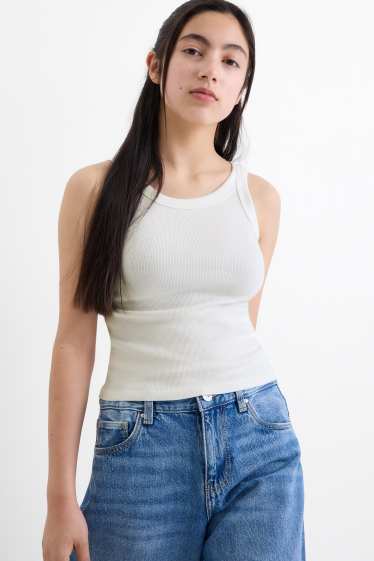 Kinderen: meisjes - Blouse - wit / zwart