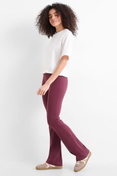 Mujer - Leggings acampanados - burdeos