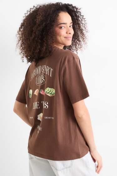 Damen - T-Shirt - Oversized - dunkelbraun