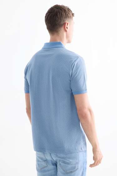 Home - Polo - regular fit - estructurat - blau