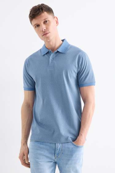 Home - Polo - regular fit - estructurat - blau