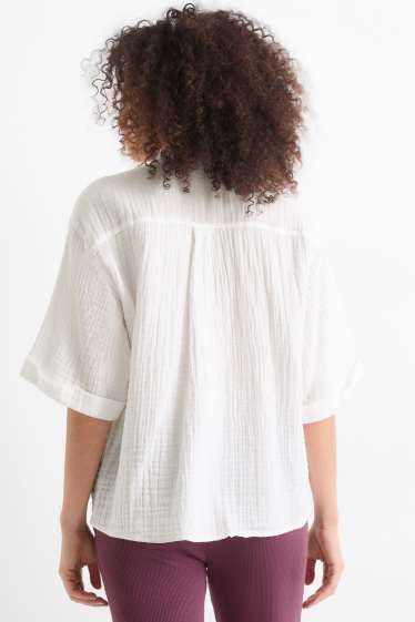 Dames - Blouse van mousseline - wit