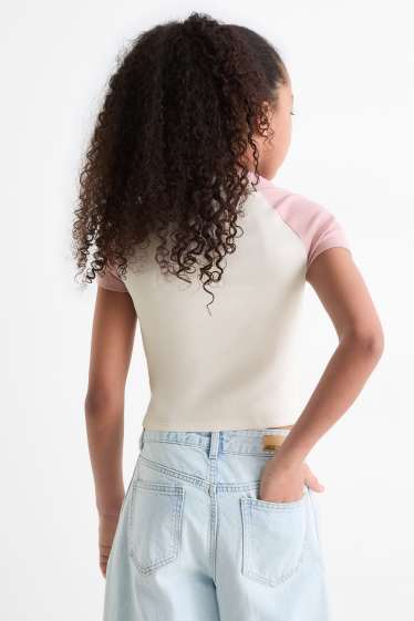 Bambine - Los Angeles - t-shirt - bianco / rosa