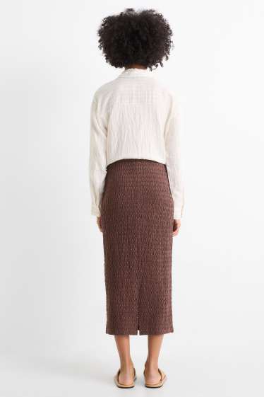 Femmes - Jupe - texturée - marron