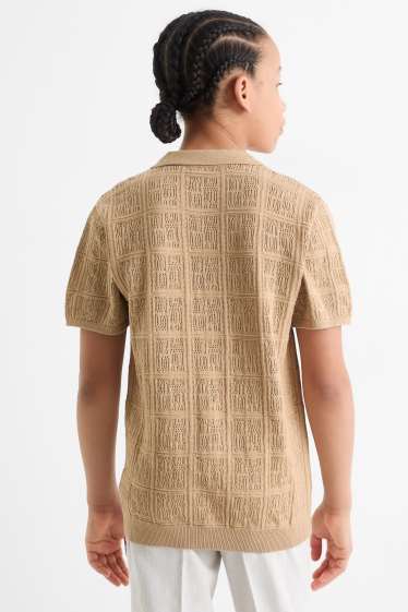 Enfants garçons - Chemise en maille - finition texturée - beige