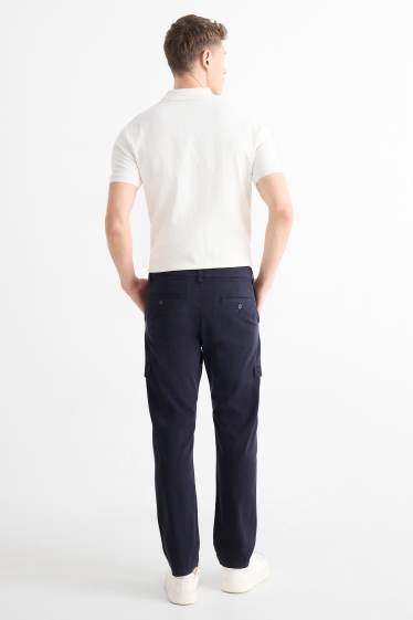 Herren - Cargohose - Tapered Fit - strukturiert - dunkelblau
