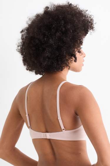 Femmes - Lot de 2 - soutiens-gorge sans armatures - ampliforme - blanc / rose