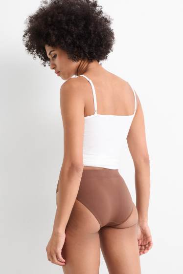 Damen - Multipack 3er - Slip - seamless - dunkelbraun