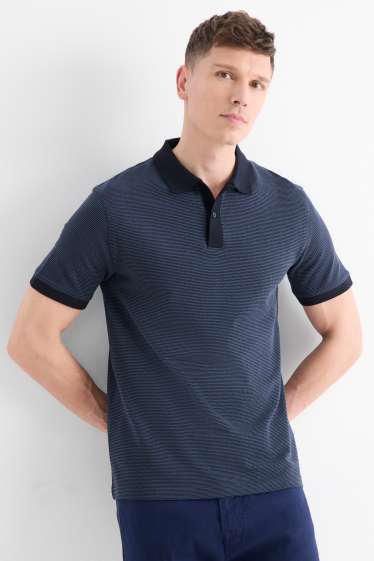 Herren - Poloshirt - Regular Fit - strukturiert - dunkelblau
