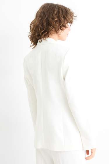 Dámské - Business blejzr - se zúženým pasem - krémově bílá