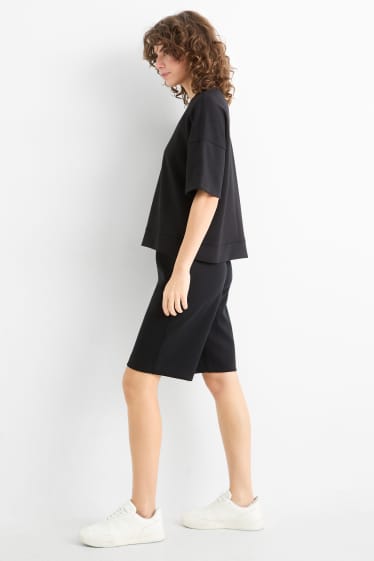 Femmes - Bermuda en molleton - noir