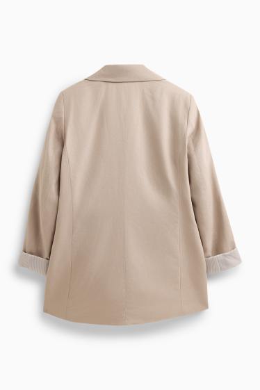 Femei - Blazer lung - regular fit - amestec de in - maro deschis