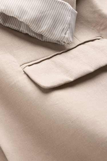 Femei - Blazer lung - regular fit - amestec de in - maro deschis