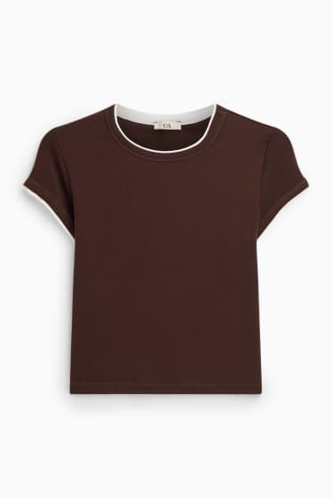 Femmes - T-shirt - marron foncé